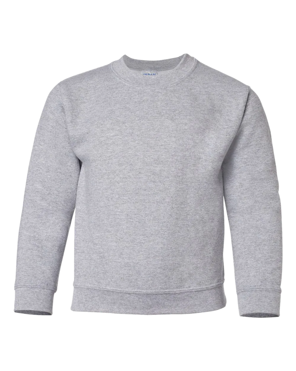 Youth Sweatshirt in sport gray, front view.